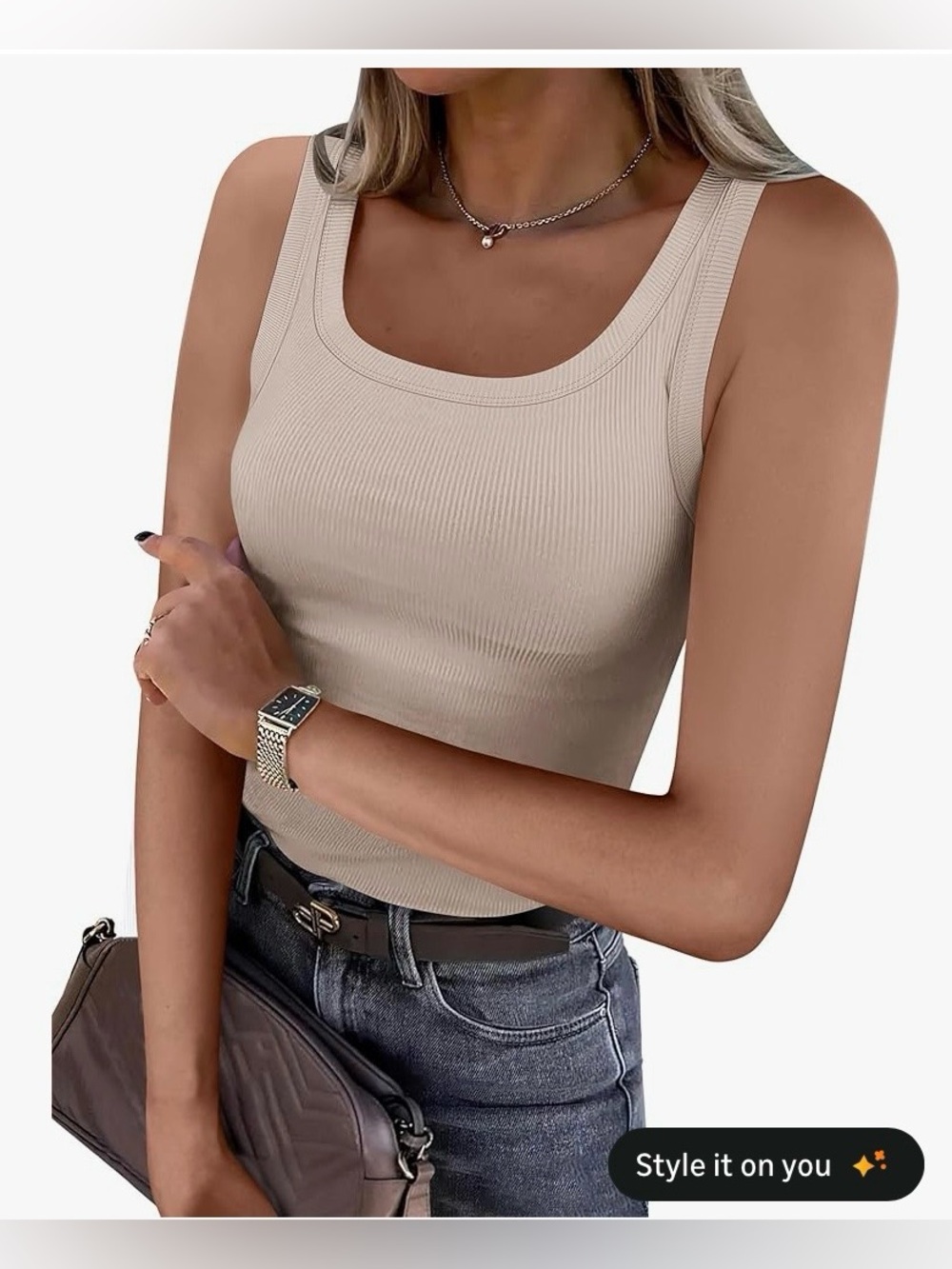 Amazon Vanilla Latte Ribbed Tank ✨🤍